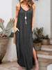Slit Scoop Neck Sleeveless Dress -BazaarBey - www.shopbazaarbey.com