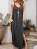 Slit Scoop Neck Sleeveless Dress -BazaarBey - www.shopbazaarbey.com