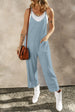 Pocketed Spaghetti Strap Wide Leg Jumpsuit Trendsi