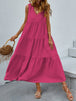 Tiered V-Neck Sleeve Dress -BazaarBey - www.shopbazaarbey.com