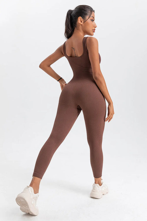 Wide Strap Sleeveless Active Jumpsuit Trendsi