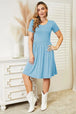 Full Size Short Sleeve Dress with Pockets -BazaarBey - www.shopbazaarbey.com