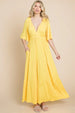  Backless Plunge Half Sleeve Tiered Dress -BazaarBey - www.shopbazaarbey.com