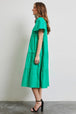  Full Size Cotton Poplin Ruffled Tiered Midi Dress Trendsi