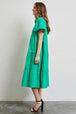  Full Size Cotton Poplin Ruffled Tiered Midi Dress -BazaarBey - www.shopbazaarbey.com