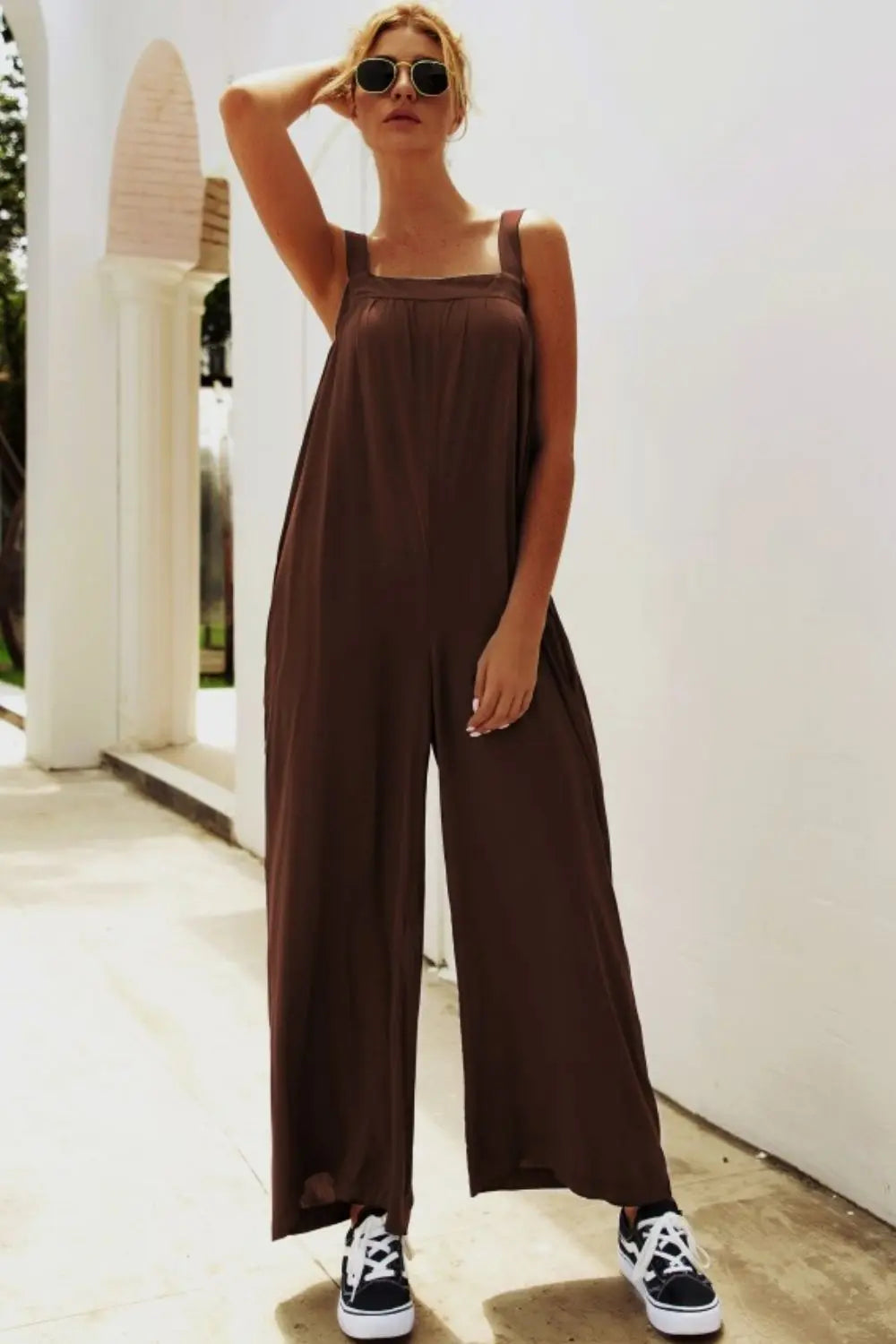 Wide Strap Wide Leg Jumpsuit Trendsi