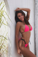 Animal Print Tie Side Three-Piece Swim Set Trendsi