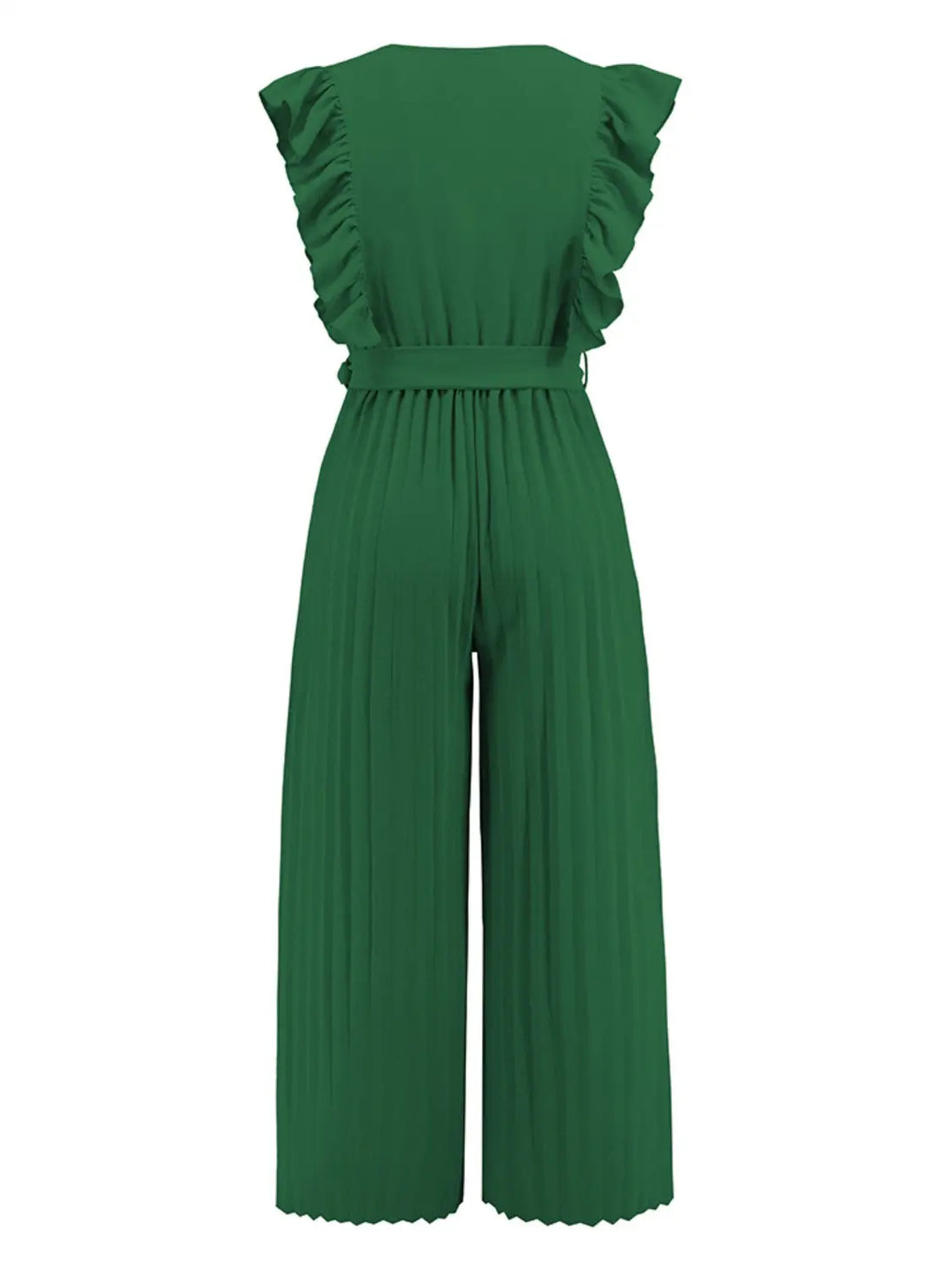 Ruffled Surplice Cap Sleeve Jumpsuit Trendsi