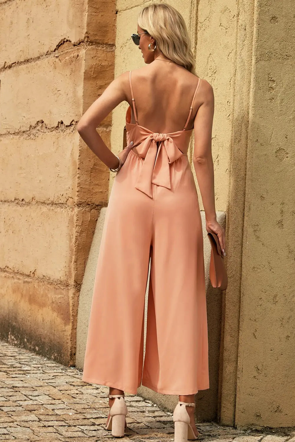 Spaghetti Strap Tied Seam Detail Jumpsuit Trendsi