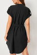 Tied Notched Short Sleeve Dress -BazaarBey - www.shopbazaarbey.com