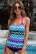 Scoop Neck Sleeveless Printed Swim Top Trendsi