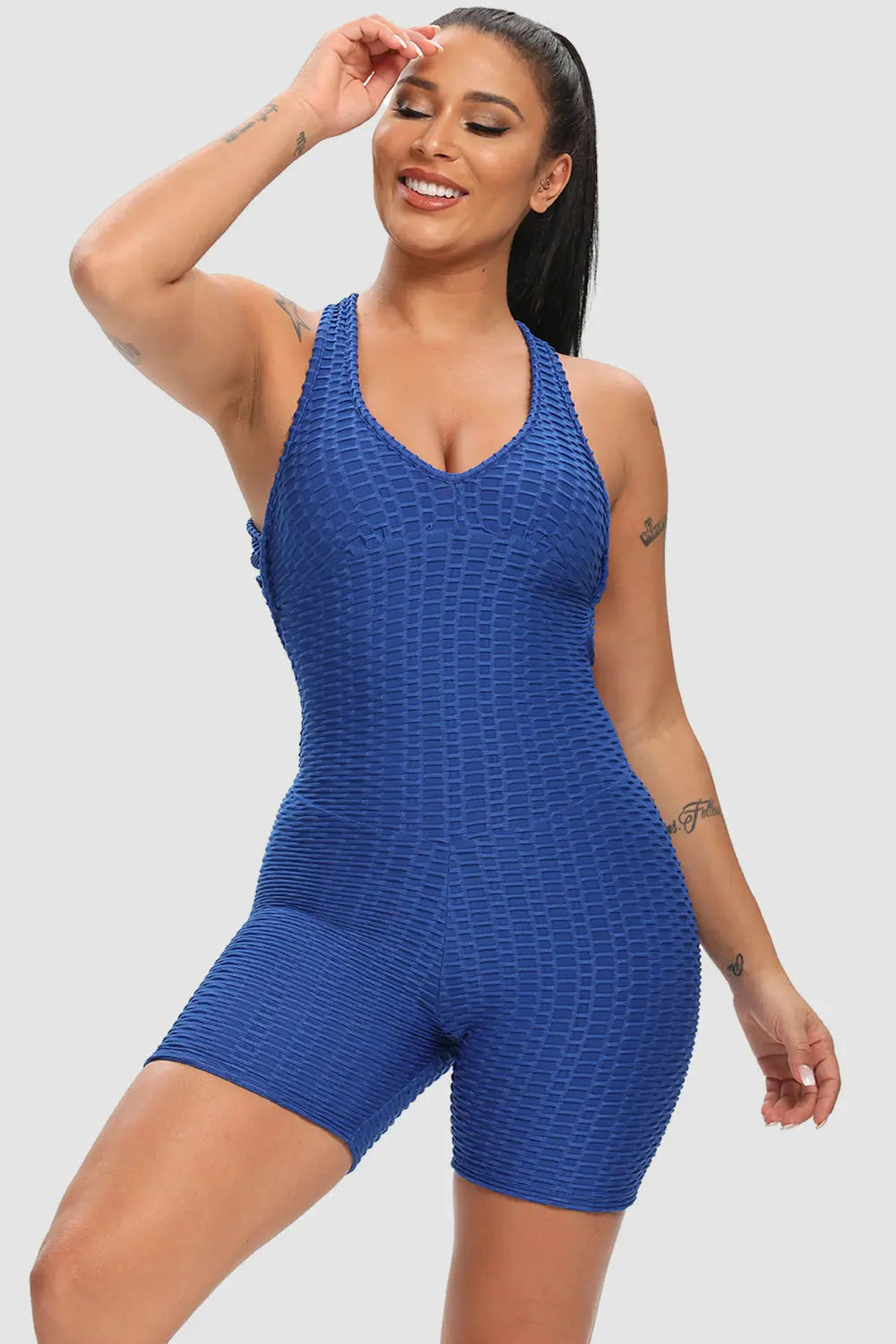  Wide Strap Active Romper Trendsi