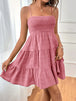 Smocked Tiered Sleeveless Mini Dress -BazaarBey - www.shopbazaarbey.com