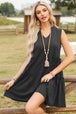 Frill Notched Sleeveless Mini Dress -BazaarBey - www.shopbazaarbey.com
