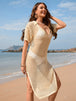 Slit Openwork  Short Sleeve Cover-Up Trendsi