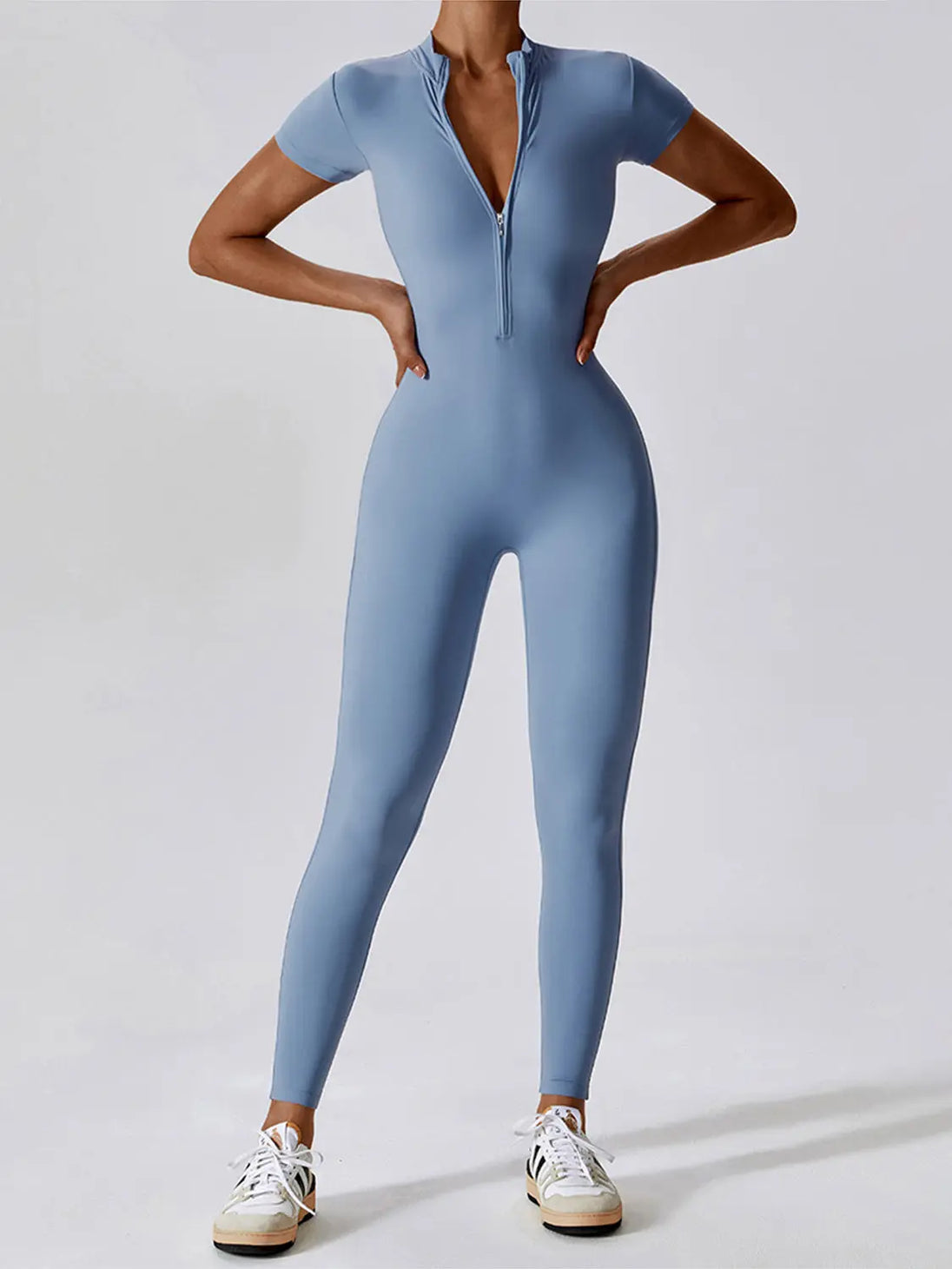 Short Sleeve Active Jumpsuit Trendsi