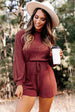 Open Back Long Sleeve Romper Trendsi