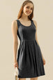  Full Size Round Neck Ruched Sleeveless Dress with Pockets -BazaarBey - www.shopbazaarbey.com