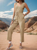 Tied Sleeveless Jumpsuit with Pockets Trendsi