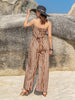 Tied Printed Tube Wide Leg Jumpsuit Trendsi