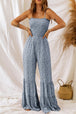 BazaarBey Smocked Printed Wide Strap Jumpsuit 