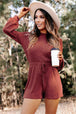Open Back Long Sleeve Romper Trendsi