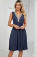 Pocketed V-Neck Wide Strap Dress -BazaarBey - www.shopbazaarbey.com