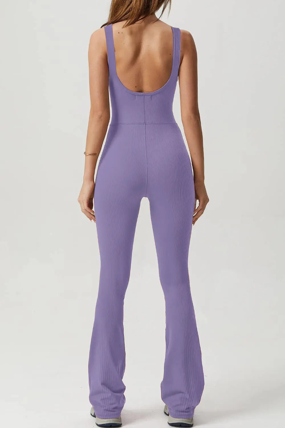 Square Neck Sleeveless Sports Jumpsuit Trendsi
