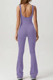 Square Neck Sleeveless Sports Jumpsuit Trendsi
