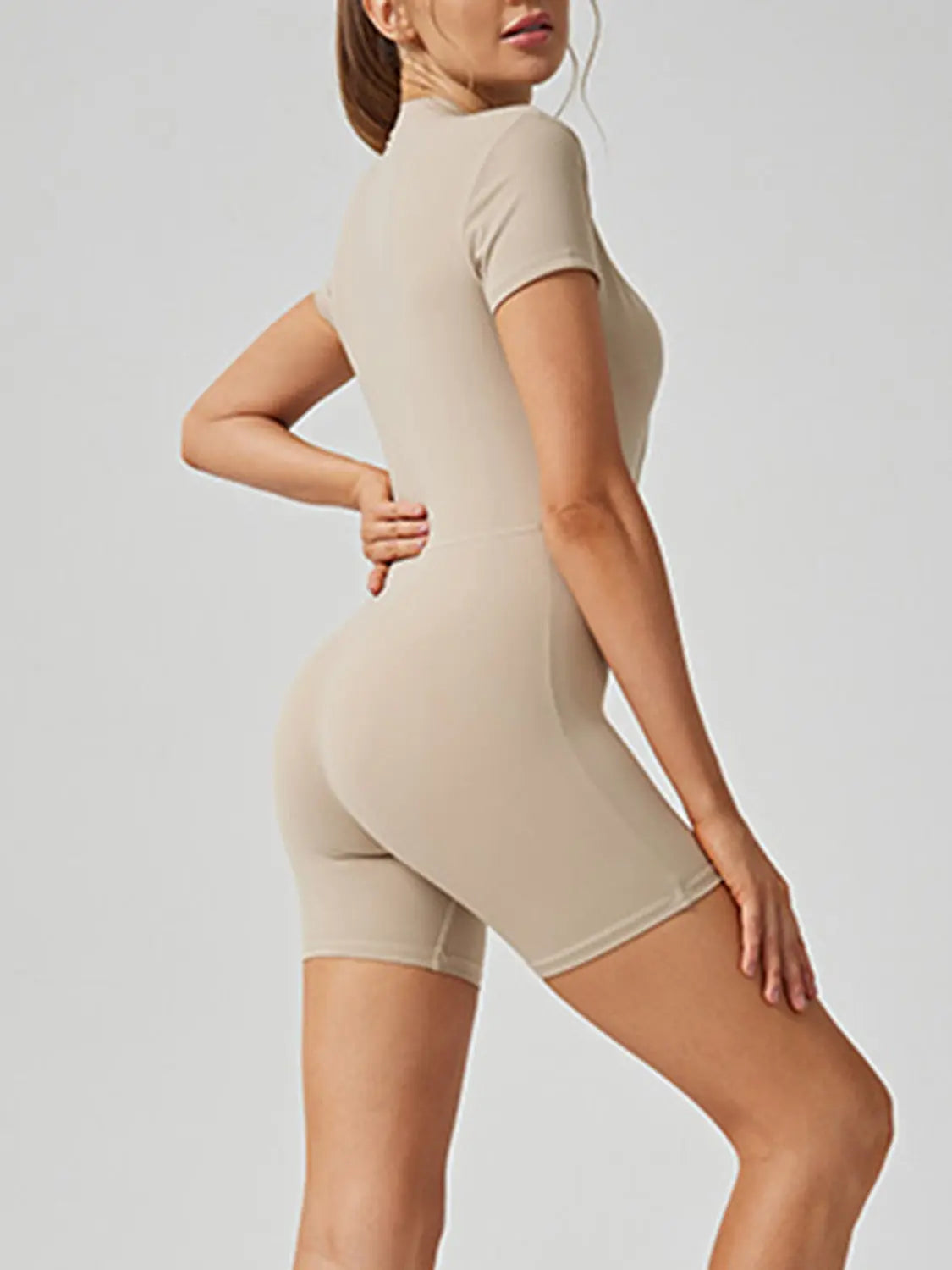  Short Sleeve Active Romper Trendsi