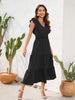 Tiered Ruffled V-Neck Cap Sleeve Dress -BazaarBey - www.shopbazaarbey.com