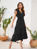 Tiered Ruffled V-Neck Cap Sleeve Dress -BazaarBey - www.shopbazaarbey.com