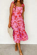 Tied Printed Sleeveless Tiered Dress -BazaarBey - www.shopbazaarbey.com