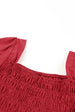 Smocked Long Flounce Sleeve Square Neck Jumpsuit Trendsi