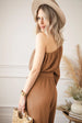 Texture Single Shoulder Tie-Waist Jumpsuit Trendsi