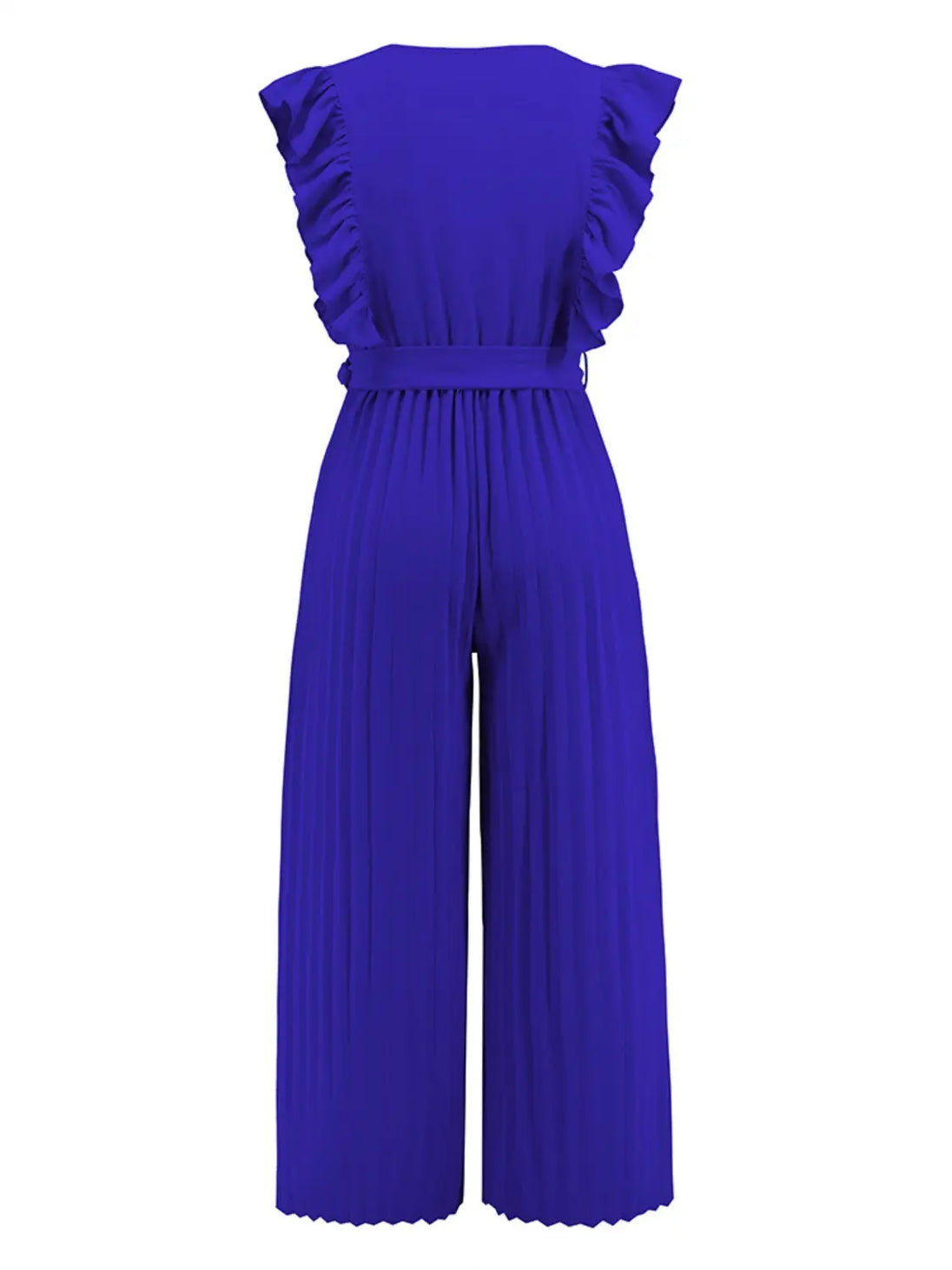 Ruffled Surplice Cap Sleeve Jumpsuit Trendsi