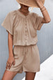 BazaarBey Buttoned Gather Detail Romper Bazaarbey