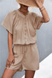 BazaarBey Buttoned Gather Detail Romper Bazaarbey
