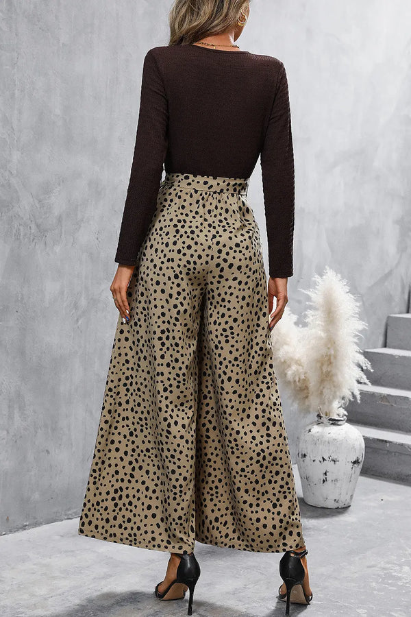 Long Sleeve Tie Waist Jumpsuit Trendsi