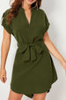 Tied Notched Short Sleeve Dress -BazaarBey - www.shopbazaarbey.com