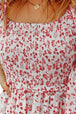 Smocked Floral Square Neck Balloon Sleeve Dress -BazaarBey - www.shopbazaarbey.com