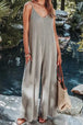 BazaarBey Spaghetti Strap V-Neck Jumpsuit with Pockets 