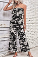 Floral Strapless Wide Leg Jumpsuit Trendsi