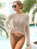 Long Sleeve Round Neck Openwork Cover-Up Bazaarbey