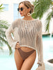 Long Sleeve Round Neck Openwork Cover-Up Bazaarbey