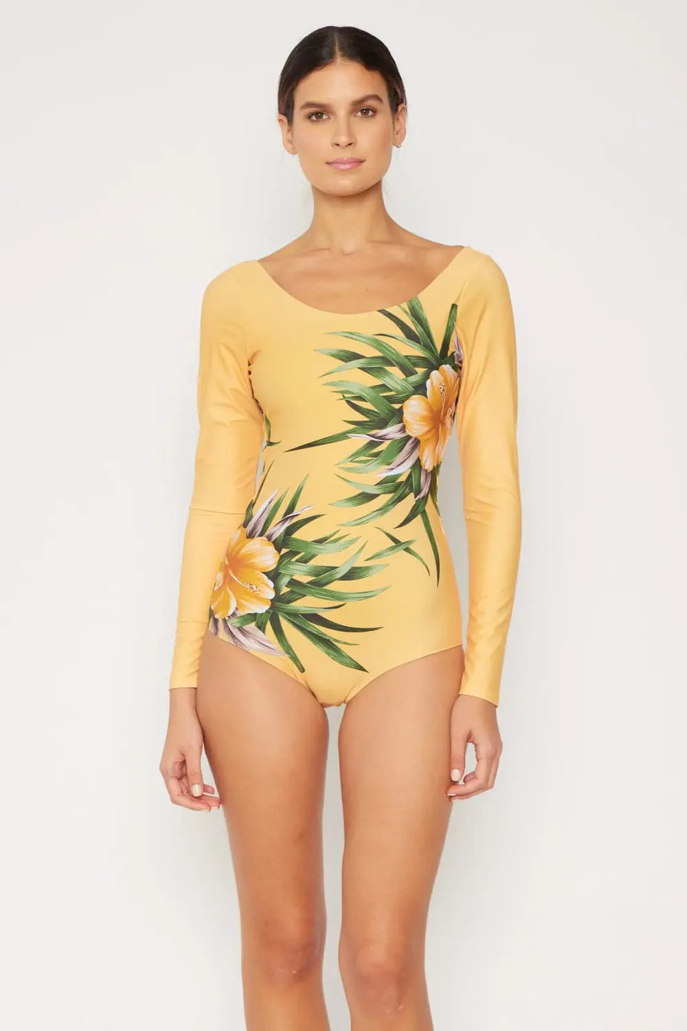  Swim Cool Down Longsleeve One-Piece Swimsuit Trendsi