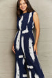 Printed Round Neck  Jumpsuit with Pockets Trendsi