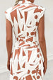 Printed Cap Sleeve Tie Waist Dress -BazaarBey - www.shopbazaarbey.com