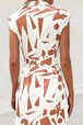 Printed Cap Sleeve Tie Waist Dress -BazaarBey - www.shopbazaarbey.com