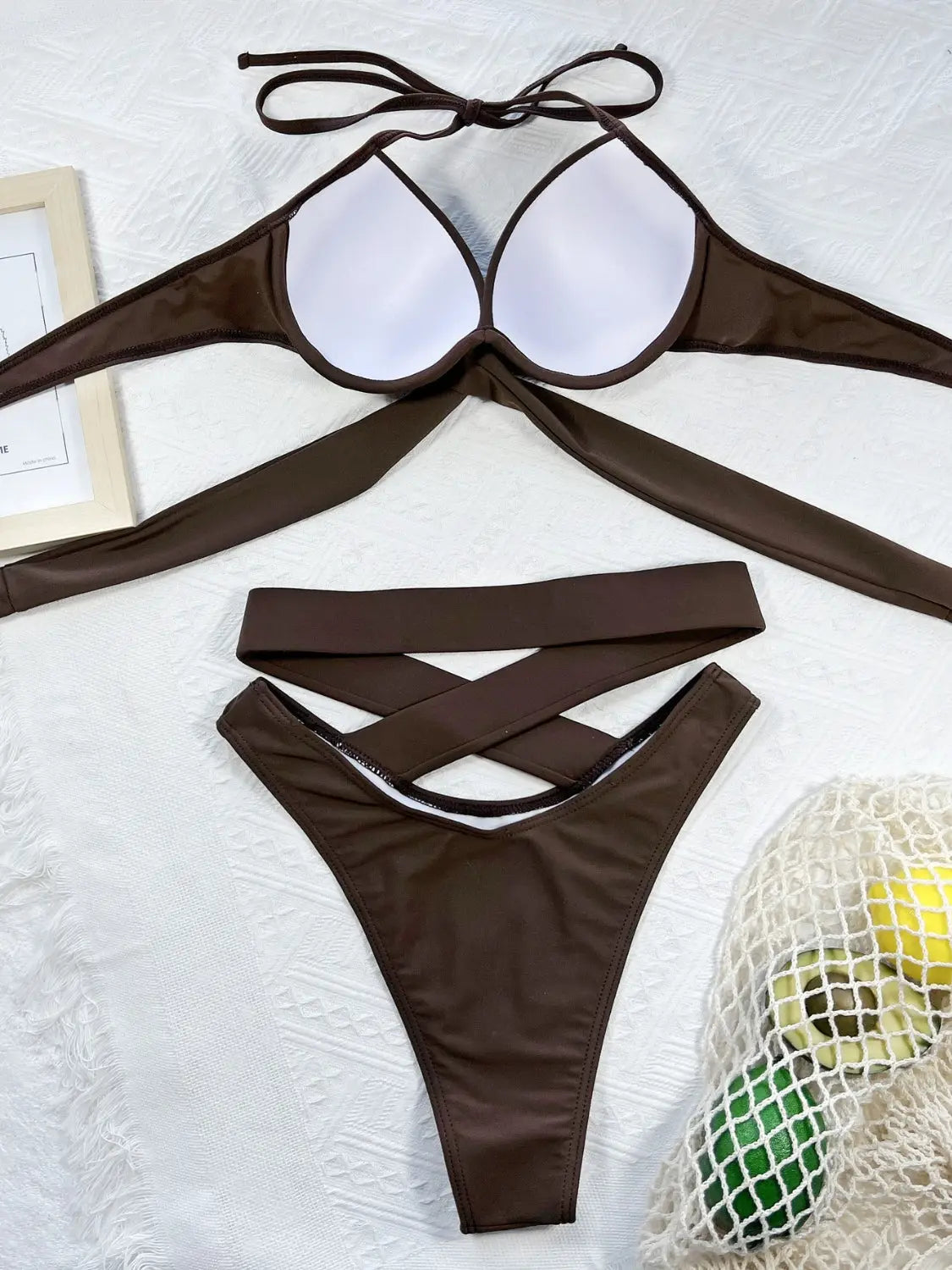 Crisscross Halter Neck Bikini Set Trendsi